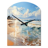 Beach Photo Seaside Reflections V - Asymmetric Metal Wall Clock