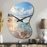 Beach Photo Seaside Reflections V - Asymmetric Metal Wall Clock