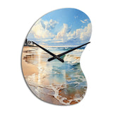 Beach Photo Seaside Reflections V - Asymmetric Metal Wall Clock