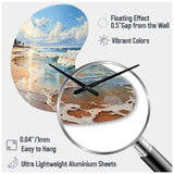 Beach Photo Seaside Reflections V - Asymmetric Metal Wall Clock