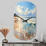 Beach Photo Seaside Reflections V - Asymmetric Metal Wall Clock