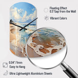 Beach Photo Seaside Reflections V - Asymmetric Metal Wall Clock