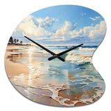 Beach Photo Seaside Reflections V - Asymmetric Metal Wall Clock