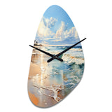 Beach Photo Seaside Reflections V - Asymmetric Metal Wall Clock