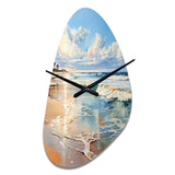 Beach Photo Seaside Reflections V - Asymmetric Metal Wall Clock