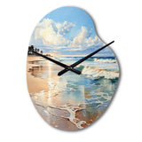 Beach Photo Seaside Reflections V - Asymmetric Metal Wall Clock