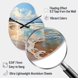 Beach Photo Seaside Reflections V - Asymmetric Metal Wall Clock
