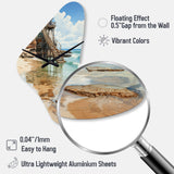Beach Photo Seaside Reflections VII - Asymmetric Metal Wall Clock
