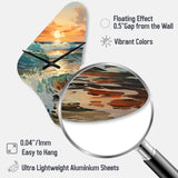 Beach Photo Seaside Reflections VIII - Asymmetric Metal Wall Clock