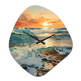 Beach Photo Seaside Reflections VIII - Asymmetric Metal Wall Clock