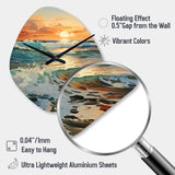 Beach Photo Seaside Reflections VIII - Asymmetric Metal Wall Clock