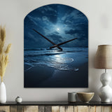 Beach Photo Serene Moonlight I - Asymmetric Metal Wall Clock