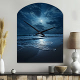 Beach Photo Serene Moonlight I - Asymmetric Metal Wall Clock