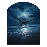 Beach Photo Serene Moonlight I - Asymmetric Metal Wall Clock