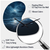 Beach Photo Serene Moonlight I - Asymmetric Metal Wall Clock
