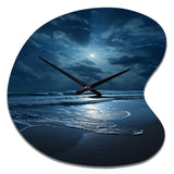 Beach Photo Serene Moonlight I - Asymmetric Metal Wall Clock