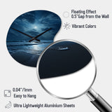 Beach Photo Serene Moonlight I - Asymmetric Metal Wall Clock