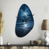 Beach Photo Serene Moonlight I - Asymmetric Metal Wall Clock
