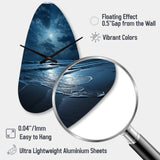 Beach Photo Serene Moonlight I - Asymmetric Metal Wall Clock