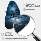 Beach Photo Serene Moonlight I - Asymmetric Metal Wall Clock