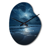 Beach Photo Serene Moonlight I - Asymmetric Metal Wall Clock