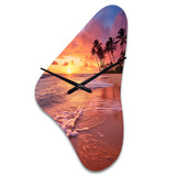 Beach Photo Sunset Serenade III - Asymmetric Metal Wall Clock
