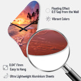 Beach Photo Sunset Serenade III - Asymmetric Metal Wall Clock