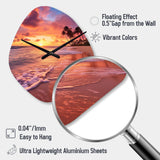 Beach Photo Sunset Serenade III - Asymmetric Metal Wall Clock