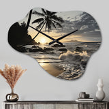 Beach Photo Tropical Escape IV - Asymmetric Metal Wall Clock