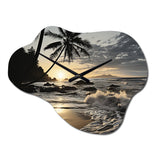 Beach Photo Tropical Escape IV - Asymmetric Metal Wall Clock