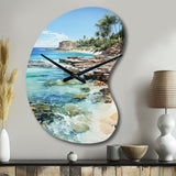 Beach Photo Tropical Paradise III - Asymmetric Metal Wall Clock