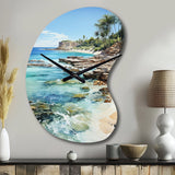 Beach Photo Tropical Paradise III - Asymmetric Metal Wall Clock