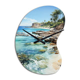 Beach Photo Tropical Paradise III - Asymmetric Metal Wall Clock