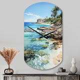 Beach Photo Tropical Paradise III - Asymmetric Metal Wall Clock