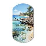Beach Photo Tropical Paradise III - Asymmetric Metal Wall Clock