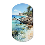 Beach Photo Tropical Paradise III - Asymmetric Metal Wall Clock