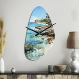Beach Photo Tropical Paradise III - Asymmetric Metal Wall Clock