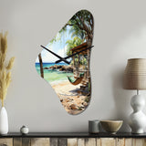 Beach Photo Tropical Vibes II - Asymmetric Metal Wall Clock