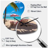 Beach Pink Beach Chairs - Asymmetric Metal Wall Clock