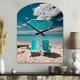 Beach Sandy Escape Chairs - Asymmetric Metal Wall Clock