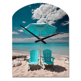 Beach Sandy Escape Chairs - Asymmetric Metal Wall Clock