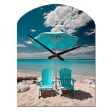 Beach Sandy Escape Chairs - Asymmetric Metal Wall Clock