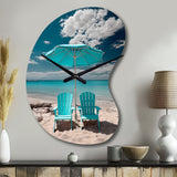 Beach Sandy Escape Chairs - Asymmetric Metal Wall Clock