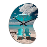 Beach Sandy Escape Chairs - Asymmetric Metal Wall Clock