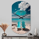 Beach Sandy Escape Chairs - Asymmetric Metal Wall Clock