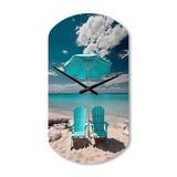 Beach Sandy Escape Chairs - Asymmetric Metal Wall Clock