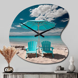 Beach Sandy Escape Chairs - Asymmetric Metal Wall Clock
