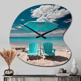 Beach Sandy Escape Chairs - Asymmetric Metal Wall Clock