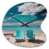 Beach Sandy Escape Chairs - Asymmetric Metal Wall Clock