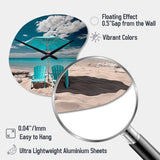 Beach Sandy Escape Chairs - Asymmetric Metal Wall Clock